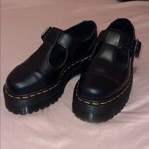 Dr. Martens Black Platform T-Bar Shoes